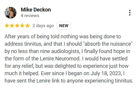 5 Star Google Review for Lenire from Mike Deckon