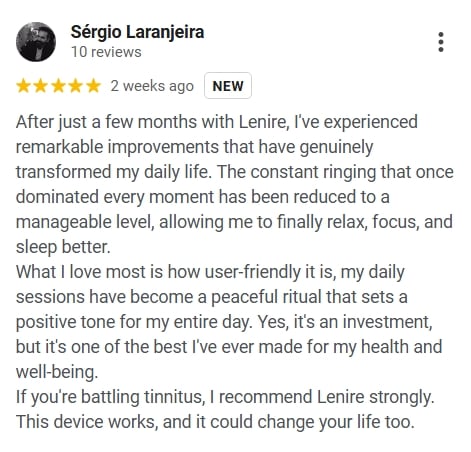 5 Star Google Review for Lenire from Sergio Laranjeira