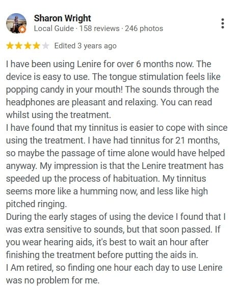 4 Star Google Review for Lenire from Sharon Wright