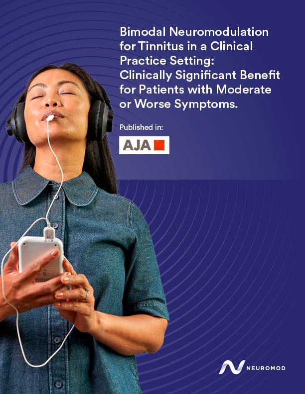 Cover image for American Journal of Audiology research paper about Lenire results